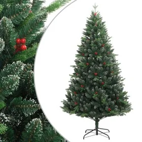 Árbol de Navidad artificial con bisagras y frutos rojos 180 cm de vidaXL, Arboles de navidad - Ref: Foro24-356733, Precio: 10...