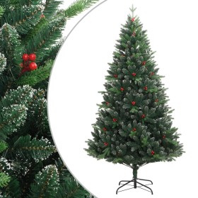 Árbol de Navidad artificial con bisagras y frutos rojos 180 cm de vidaXL, Arboles de navidad - Ref: Foro24-356733, Precio: 10...