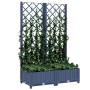 Jardinera de jardín con enrejado azul grisáceo 80x40x121,5 cm PP en Macetas y jardineras | Comprar online en Foru.es