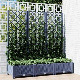 Jardinera con enrejado PP azul gris 120x40x121,5 cm en Macetas y jardineras | Comprar online en Foru.es