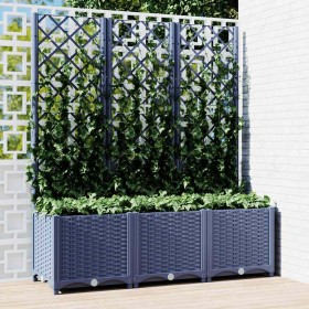 Jardinera con enrejado PP azul gris 120x40x136 cm en Macetas y jardineras | Comprar online en Foru.es