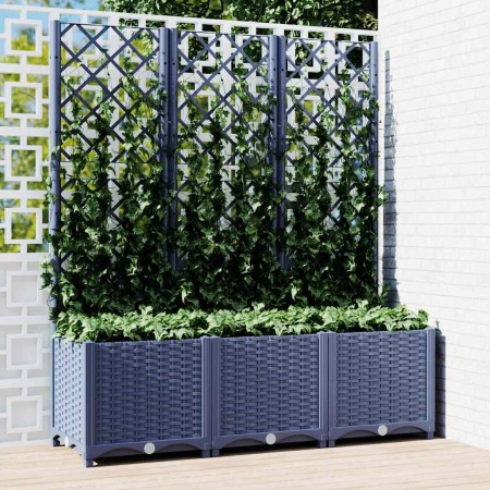 Jardinera con enrejado PP azul gris 120x40x136 cm en Macetas y jardineras | Comprar online en Foru.es