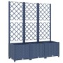Jardinera con enrejado PP azul gris 120x40x136 cm en Macetas y jardineras | Comprar online en Foru.es