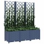 Jardinera con enrejado PP azul gris 120x40x136 cm en Macetas y jardineras | Comprar online en Foru.es