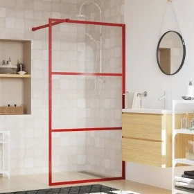 Transparent glass shower door screen ESG red 100x195 cm by vidaXL, Shower walls and screens - Ref: Foro24-154938, Price: 113,...