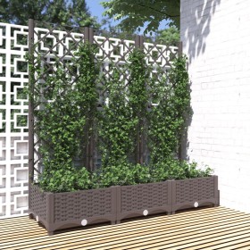 Jardinera de jardín con enrejado marrón 120x40x121,5 cm PP en Macetas y jardineras | Comprar online en Foru.es