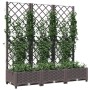 Jardinera de jardín con enrejado marrón 120x40x121,5 cm PP en Macetas y jardineras | Comprar online en Foru.es