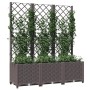 Jardinera de jardín con enrejado marrón 120x40x136 cm PP en Macetas y jardineras | Comprar online en Foru.es