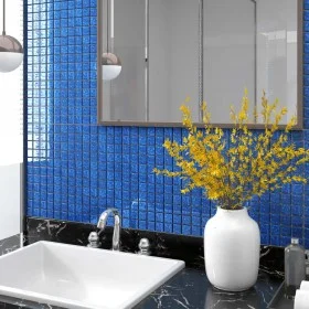 Mosaic tiles 11 units blue glass 30x30 cm by vidaXL, Tiles - Ref: Foro24-327307, Price: 48,47 €, Discount: %
