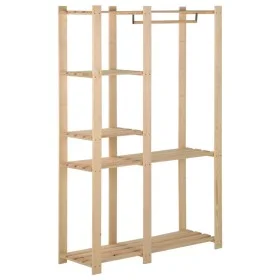 Perchero de ropa de madera maciza de pino 110x38x170 cm de vidaXL, Organizadores de vestidores y perchas de barra - Ref: Foro...