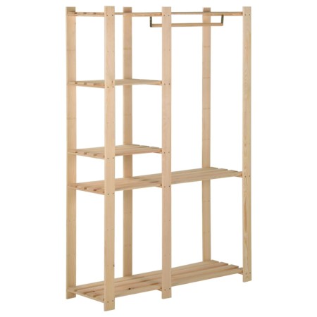 Perchero de ropa de madera maciza de pino 110x38x170 cm de vidaXL, Organizadores de vestidores y perchas de barra - Ref: Foro...
