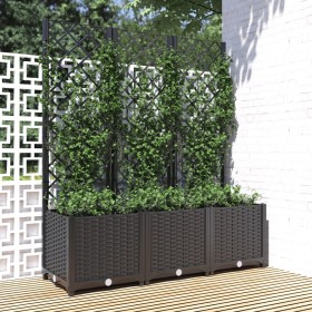 Jardinera de jardín con enrejado, color negro, 120 x 40 x 136 cm, PP en Macetas y jardineras | Comprar online en Foru.es