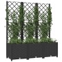 Jardinera de jardín con enrejado, color negro, 120 x 40 x 136 cm, PP en Macetas y jardineras | Comprar online en Foru.es