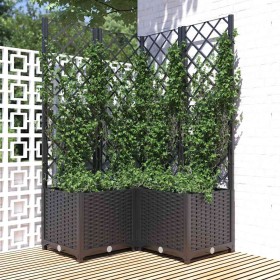 Jardinera con enrejado PP negro 80x80x136 cm en Macetas y jardineras | Comprar online en Foru.es