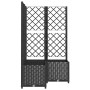Jardinera con enrejado PP negro 80x80x136 cm en Macetas y jardineras | Comprar online en Foru.es