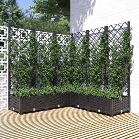 Jardinera con enrejado PP negro 120x120x121,5 cm en Macetas y jardineras | Comprar online en Foru.es