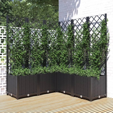 Jardinera con enrejado PP negro 120x120x136 cm en Macetas y jardineras | Comprar online en Foru.es