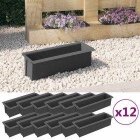 Jardineras para europalés 12 uds PP gris 36x13,5x9,5 cm en Macetas y jardineras | Comprar online en Foru.es