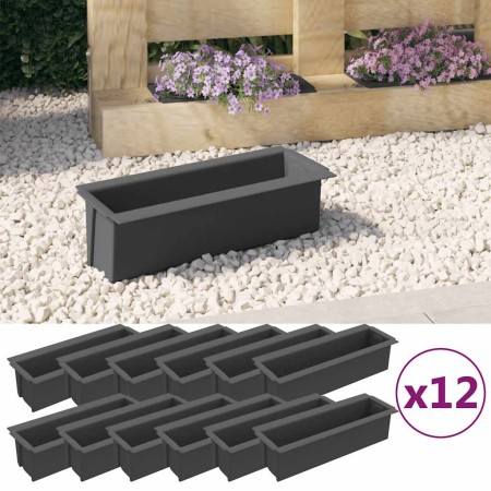 Jardineras para europalés 12 uds PP gris 36x13,5x9,5 cm en Macetas y jardineras | Comprar online en Foru.es