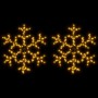 Figura de Navidad de copo de nieve con LED 2 piezas 59x59 cm de vidaXL, Luces de Navidad - Ref: Foro24-3154291, Precio: 75,92...