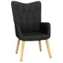 Sillón de relax con reposapiés tela negro de vidaXL, Sillones - Ref: Foro24-327540, Precio: 114,62 €, Descuento: %