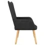 Sillón de relax con reposapiés tela negro de vidaXL, Sillones - Ref: Foro24-327540, Precio: 114,62 €, Descuento: %