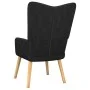 Sillón de relax con reposapiés tela negro de vidaXL, Sillones - Ref: Foro24-327540, Precio: 114,62 €, Descuento: %