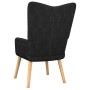 Sillón de relax con reposapiés tela negro de vidaXL, Sillones - Ref: Foro24-327540, Precio: 116,39 €, Descuento: %