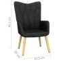 Sillón de relax con reposapiés tela negro de vidaXL, Sillones - Ref: Foro24-327540, Precio: 114,62 €, Descuento: %
