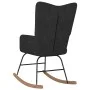 Silla mecedora de tela negra de vidaXL, Mecedoras - Ref: Foro24-327617, Precio: 117,47 €, Descuento: %