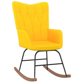 Silla mecedora de tela amarillo mostaza de vidaXL, Mecedoras - Ref: Foro24-327618, Precio: 89,95 €, Descuento: %