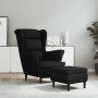 Sillón orejero y taburete de terciopelo azul de vidaXL, Sillones - Ref: Foro24-3115937, Precio: 269,38 €, Descuento: %