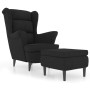 Sillón orejero y taburete de terciopelo azul de vidaXL, Sillones - Ref: Foro24-3115937, Precio: 269,38 €, Descuento: %