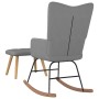 Silla mecedora con reposapiés tela gris oscuro de vidaXL, Mecedoras - Ref: Foro24-327623, Precio: 115,25 €, Descuento: %