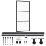 Puerta corredera con herrajes ESG vidrio y aluminio 90x205 cm de vidaXL, Puertas - Ref: Foro24-3081940, Precio: 231,69 €, Des...