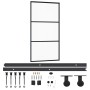 Puerta corredera con herrajes ESG vidrio y aluminio 102x205 cm de vidaXL, Puertas - Ref: Foro24-3081942, Precio: 247,92 €, De...