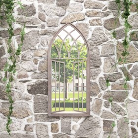 Espejo de jardín hierro color arena para exterior 100x45 cm en Espejos | Comprar online en Foru.es