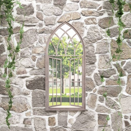 Espejo de jardín hierro color arena para exterior 100x45 cm en Espejos | Comprar online en Foru.es