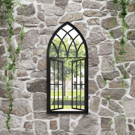 Espejo de jardín hierro negro para exterior 100x45 cm en Espejos | Comprar online en Foru.es