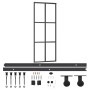 Puerta corredera con herrajes ESG vidrio y aluminio 76x205 cm de vidaXL, Puertas - Ref: Foro24-3081944, Precio: 206,98 €, Des...
