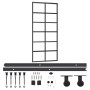 Puerta corredera con herrajes ESG vidrio y aluminio 90x205 cm de vidaXL, Puertas - Ref: Foro24-3081958, Precio: 209,28 €, Des...