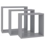 Estantes cubo de pared 3 unidades MDF gris de vidaXL, Estantes y estanterías - Ref: Foro24-323951, Precio: 33,07 €, Descuento: %
