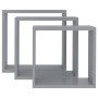 Estantes cubo de pared 3 unidades MDF gris de vidaXL, Estantes y estanterías - Ref: Foro24-323951, Precio: 33,07 €, Descuento: %