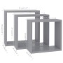 Estantes cubo de pared 3 unidades MDF gris de vidaXL, Estantes y estanterías - Ref: Foro24-323951, Precio: 33,07 €, Descuento: %