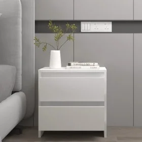 Mesita de noche madera contrachapada blanco 45x34,5x44,5 cm de vidaXL, Mesitas de noche - Ref: Foro24-809845, Precio: 42,62 €...