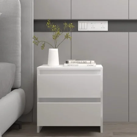 Mesita de noche madera contrachapada blanco 45x34,5x44,5 cm de vidaXL, Mesitas de noche - Ref: Foro24-809845, Precio: 42,62 €...