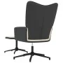 Silla de relax con taburete terciopelo y PVC crema de vidaXL, Sillones - Ref: Foro24-327851, Precio: 95,14 €, Descuento: %
