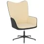 Silla de relax con taburete terciopelo y PVC crema de vidaXL, Sillones - Ref: Foro24-327851, Precio: 95,14 €, Descuento: %