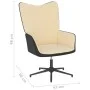 Silla de relax con taburete terciopelo y PVC crema de vidaXL, Sillones - Ref: Foro24-327851, Precio: 95,14 €, Descuento: %