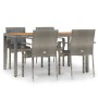 Set comedor de jardín 5 piezas con cojines ratán sintético gris en Conjuntos de jardín | Comprar online en Foru.es